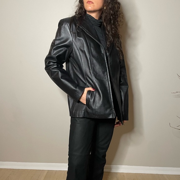 Black leather jacket - Picture 2 of 4
